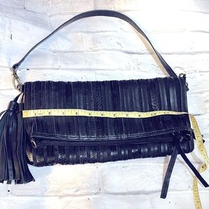 Dan W black leather flip bag
